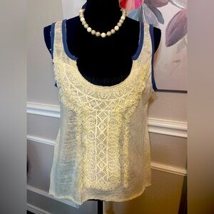 Lace Trimmed Tank Top